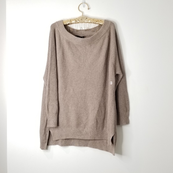 New York & Company Sweaters - New York and Company Tan Shoulder Sweater